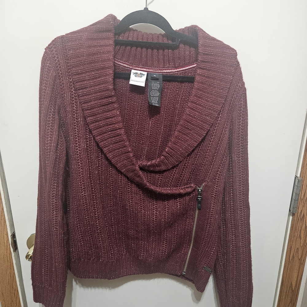 Harley-Davidson Burgundy Sweater Cardigan